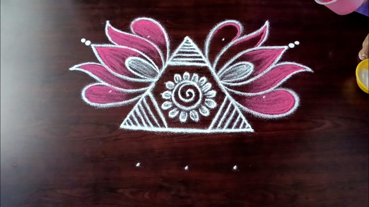 கார்த்திகை 1 ஸ்பெஷல் தாமரை கோலம்/Beautiful easy kutty kolam/Karthika masam lotus muggulu/Latha kolam