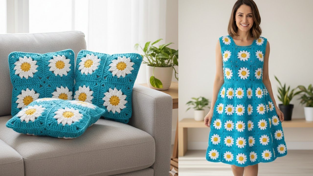 Crochet Flower Tile Design👉Best for Beginner's | Beautiful living Area Carpet |Blanket @CreativeAnnu
