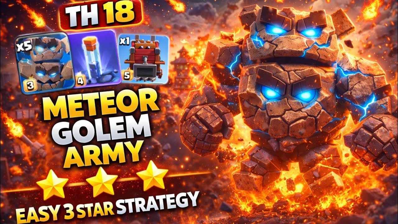 TH18 Meteor Golem Attack is BROKEN Right Now! 😱