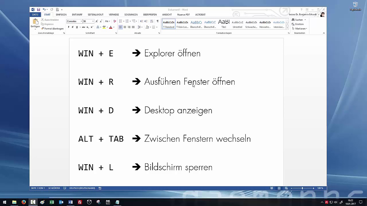 Die wichtigsten Windows Tastenkombinationen