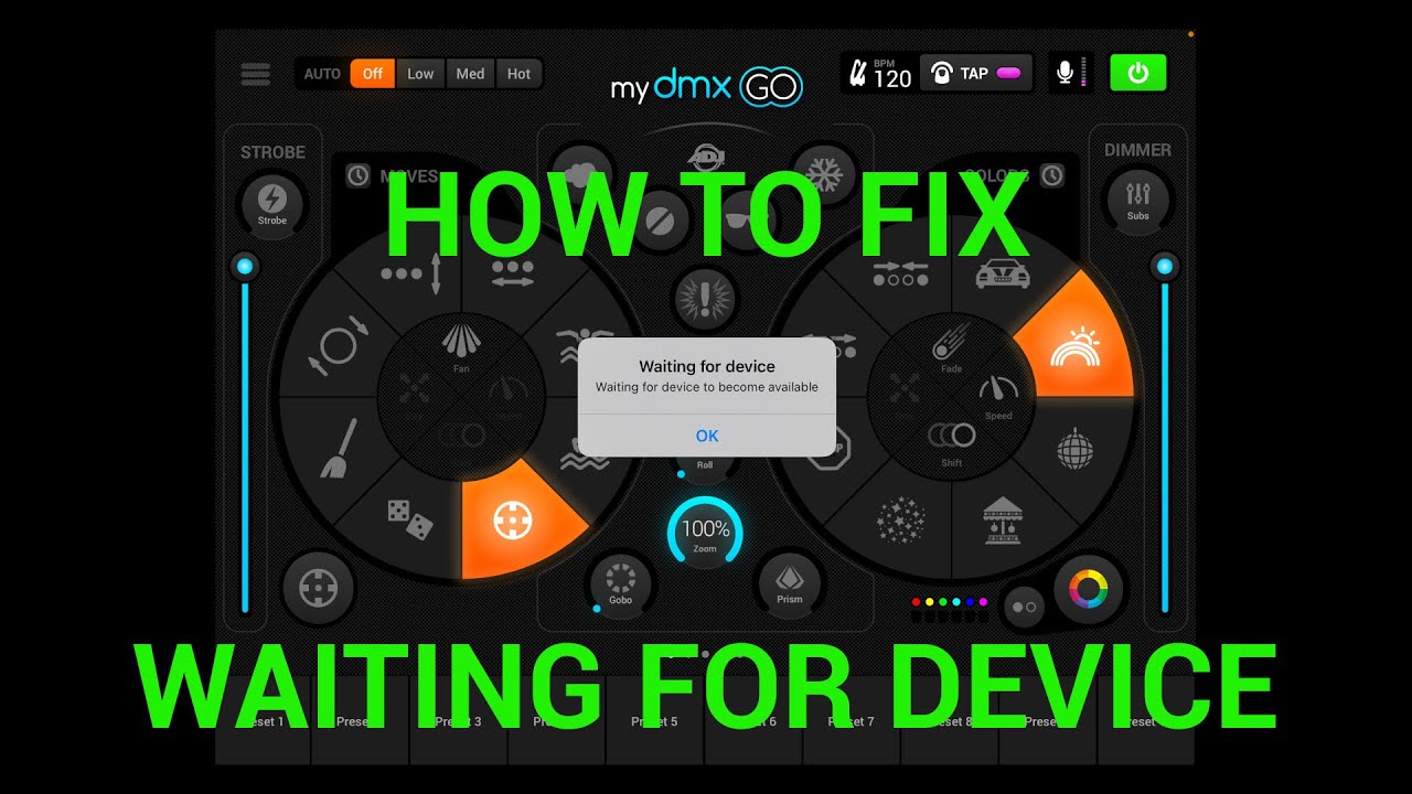 Waiting for Device!  How to fix this using Hardware Manager for Light Rider LR512 or ADJ mydmx GO