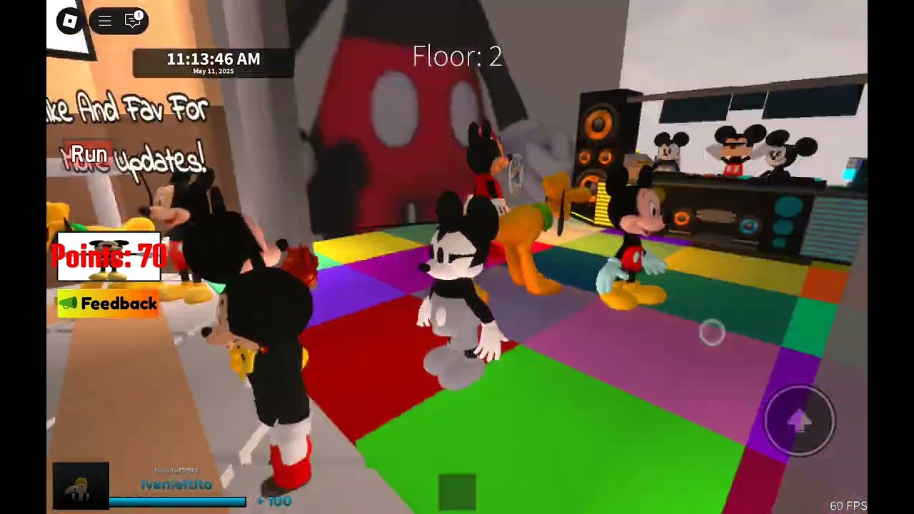 Playing mickey mouse elevator