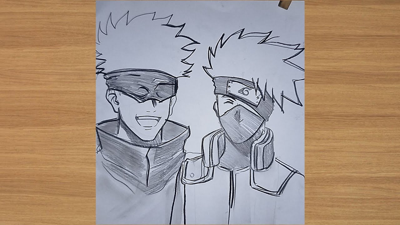 How To Draw Gojo and Kakashi | step by step drawing for beginners 