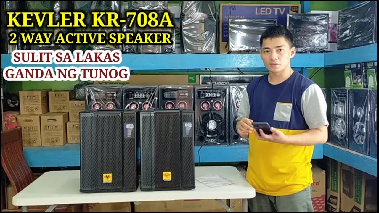 KEVLER KR-708A ACTIVE SPEAKER SYSTEM UNBOXING DEMO REVIEW AND SOUNDS CHECK