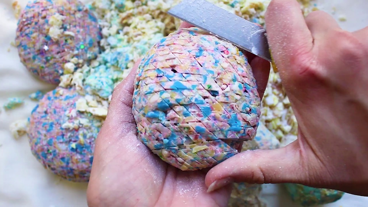 Recycled microwave soap. Soap cubes. Satisfying Soap cutting.No talk