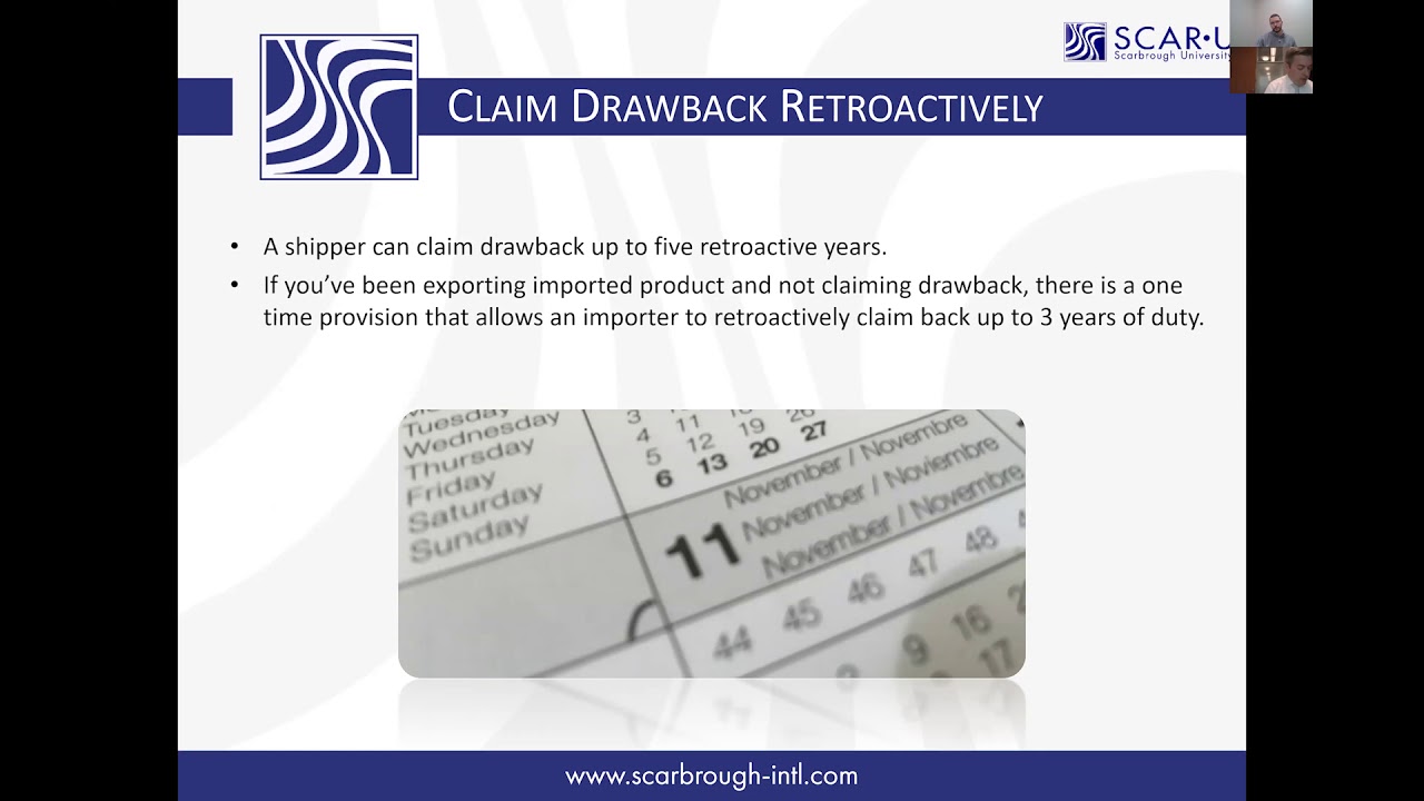 How far back can I claim Duty Drawback ?