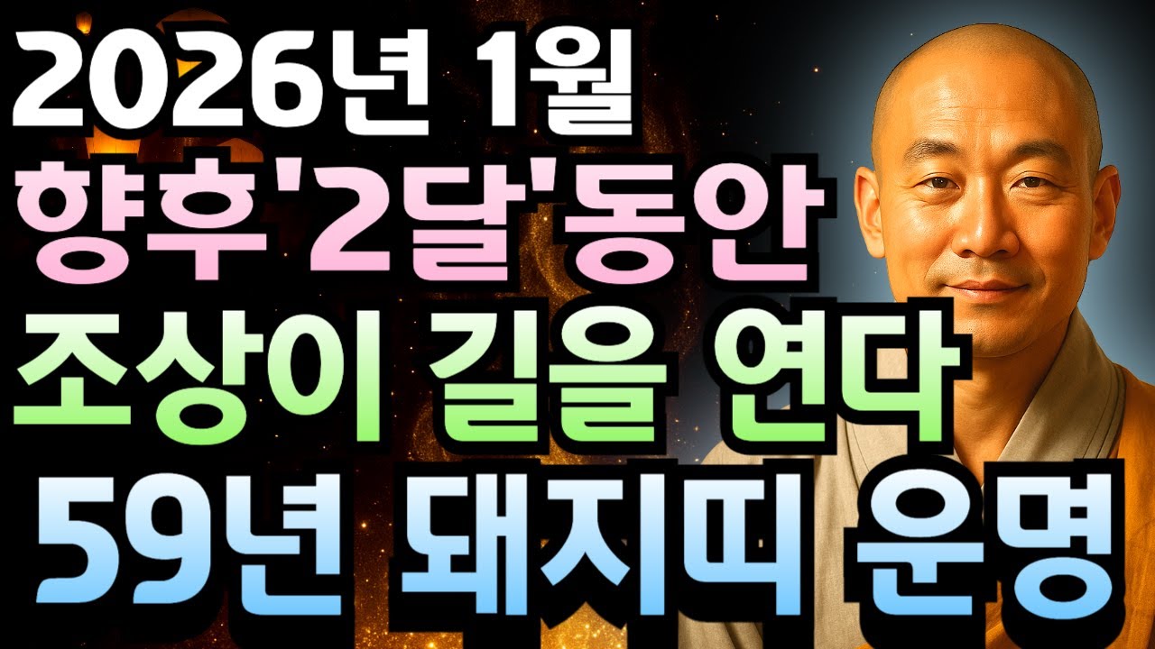 1959년생 2026년 병오년 1월 기해년생 돼지띠 67세 운세 복터짐 시작! 부자 기운 폭발하고 천금 쌓이는 한 달, 돼지띠 평생 횡재 깨어나는 신호 절대 놓치지 마세요.