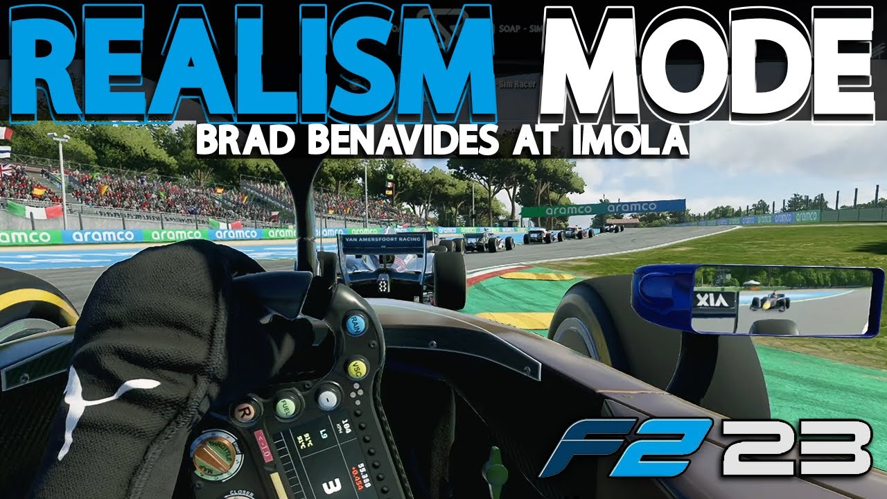 F2 23 REALISM MODE | Brad Benavides at Imola GP | NO HUD + COCKPIT + 100% RACE + TRACKIR
