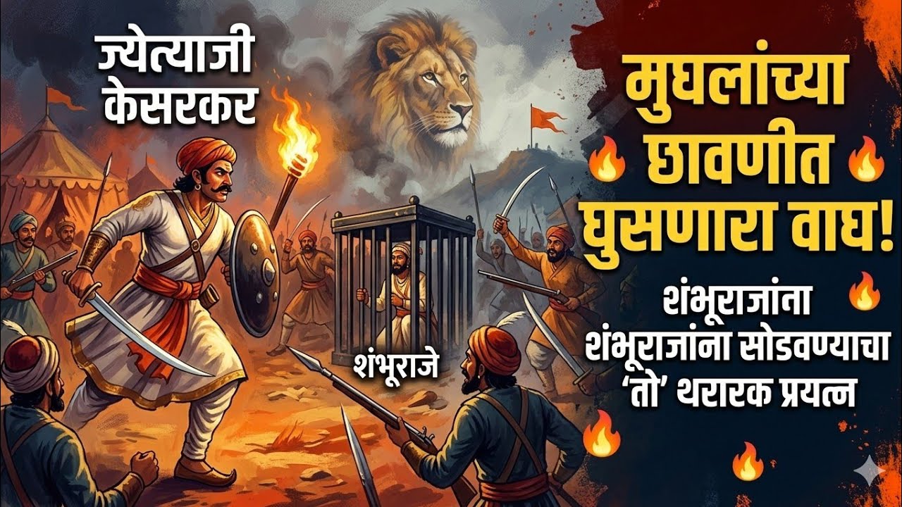 शंभूराजांना सोडवण्याचा 'तो' थरारक प्रयत्न! मुघलांच्या छावणीत घुसणारा ज्योत्याजी केसरकर नावाचा वाघ 🚩🦁