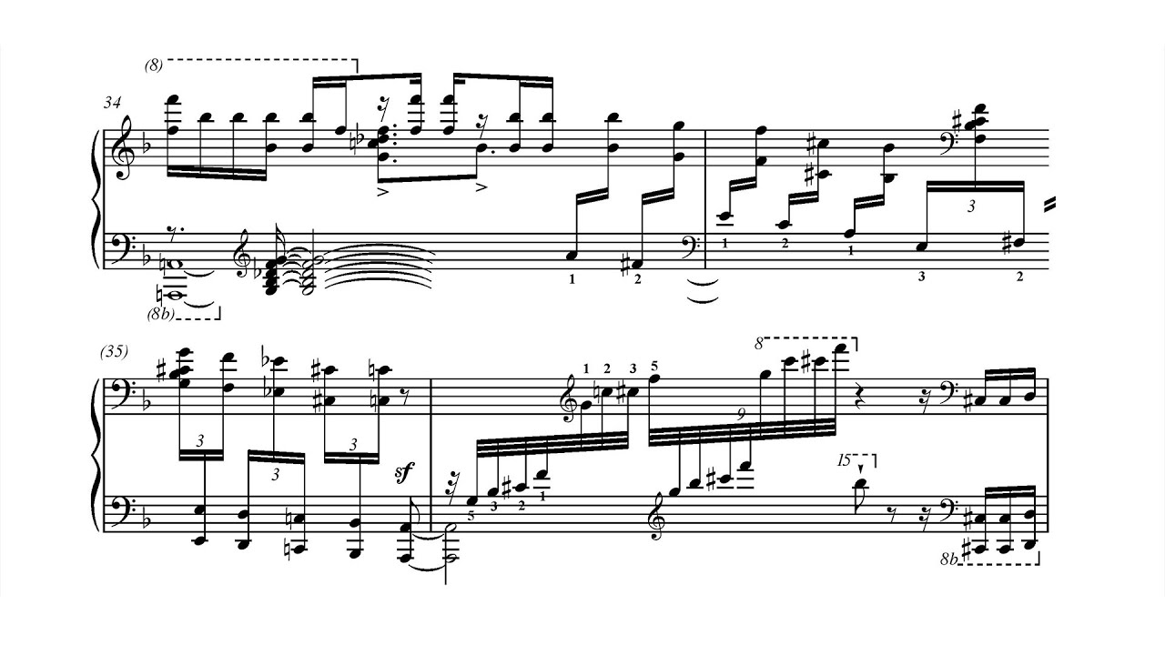 Nikolai Kapustin - 5 Etudes in Different Intervals, Op. 68 (1992) [Score-Video]