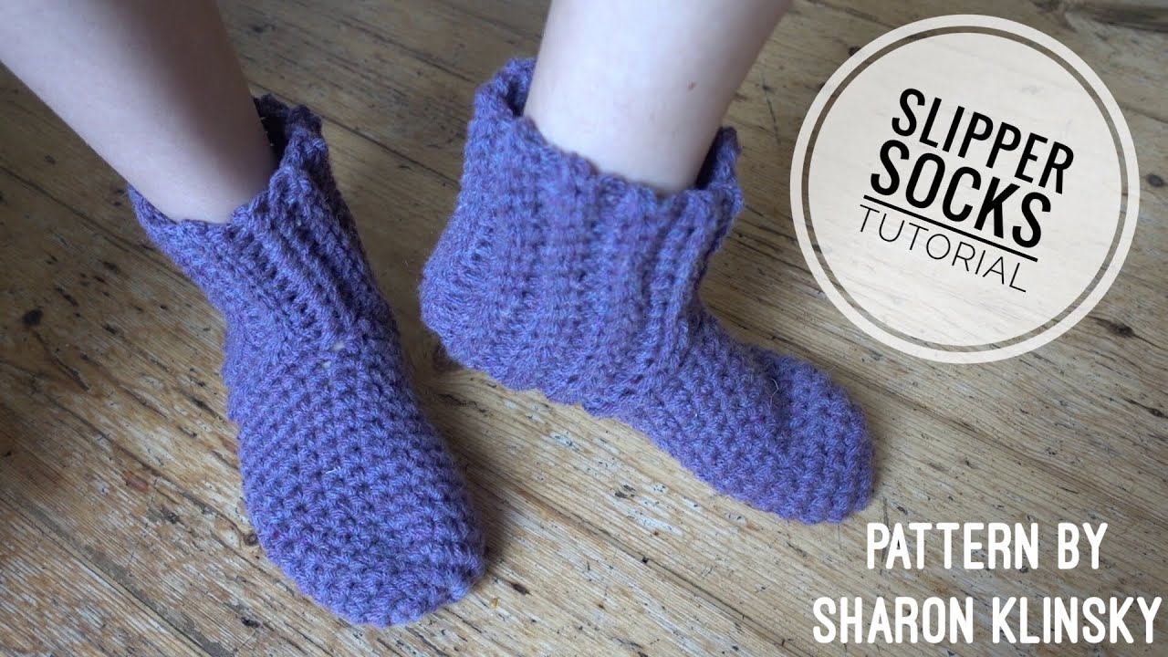 Crochet Slipper Socks by Sharon Klinsky - a basic tutorial