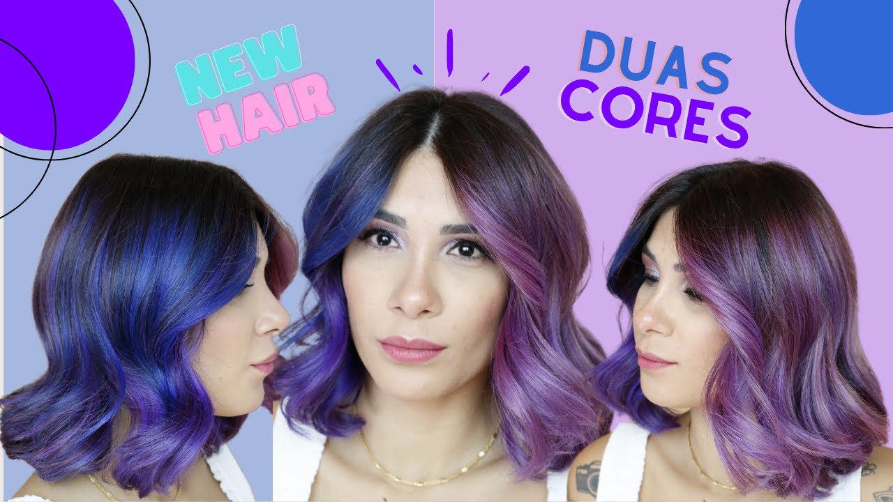 PINTEI O MEU CABELO DE CABELO ROXO E AZUL  | Por @jessicatthings_