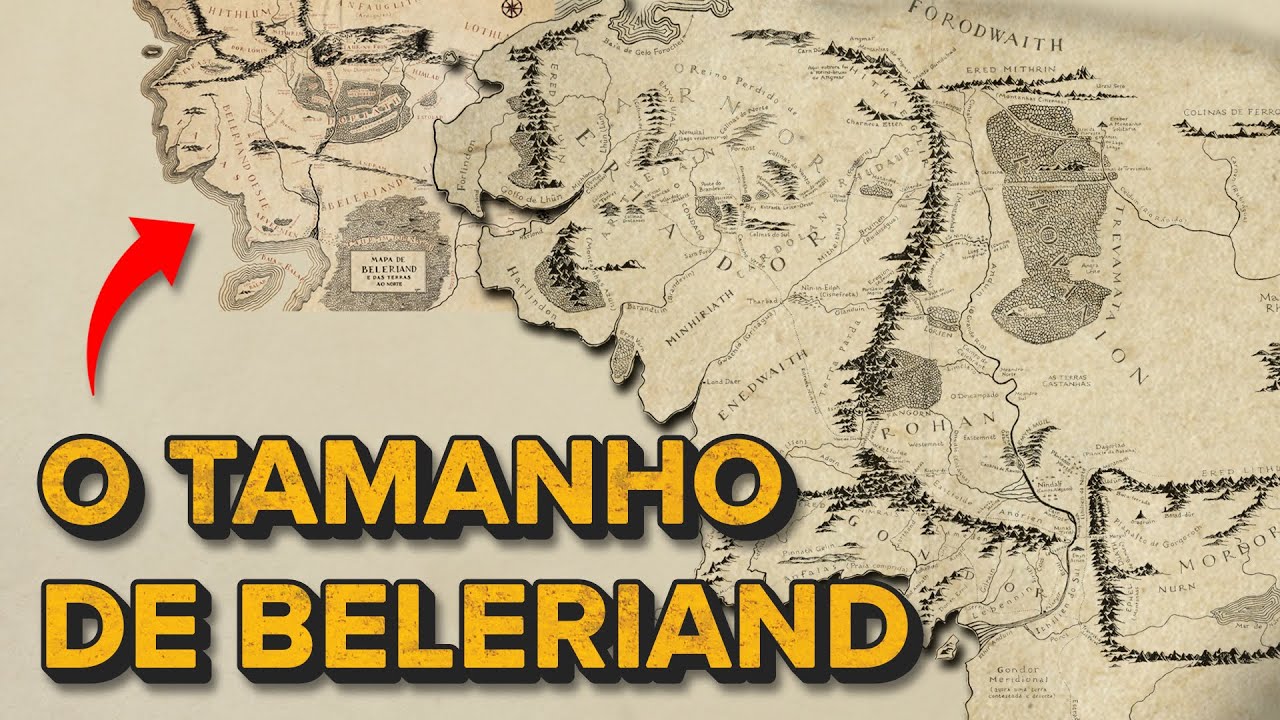Qual era o tamanho de Beleriand (e Númenor)?