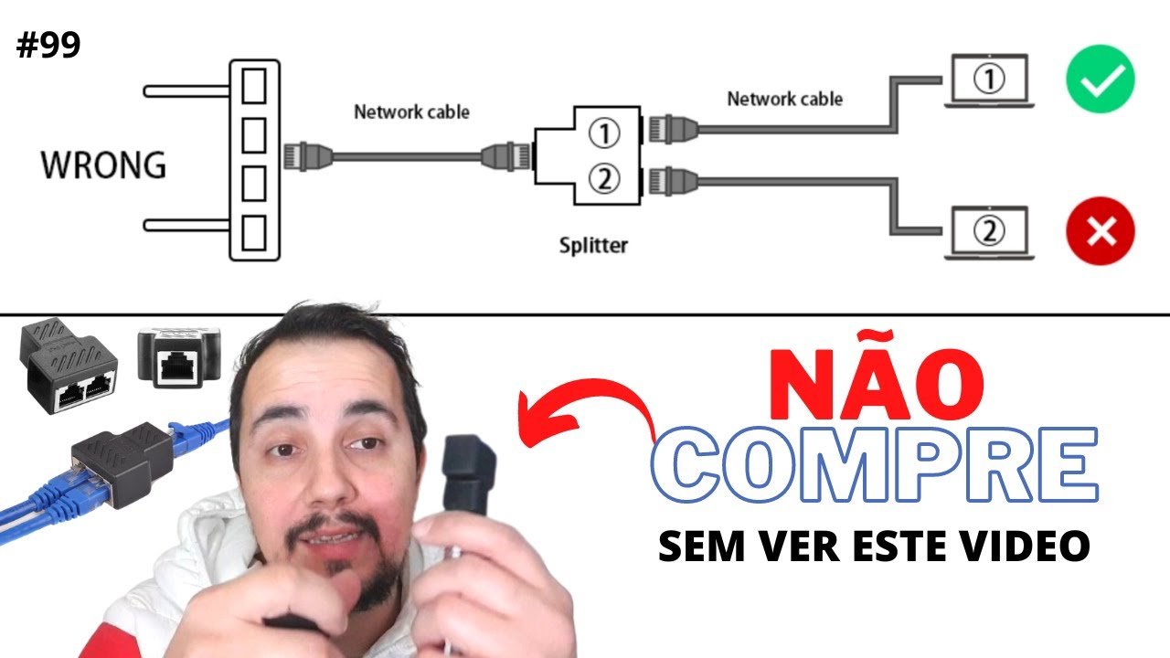 Rede internet em 2 aparelhos com apenas 1 cabo  é possível  com um duplicador ?  Sim , mas .... #99