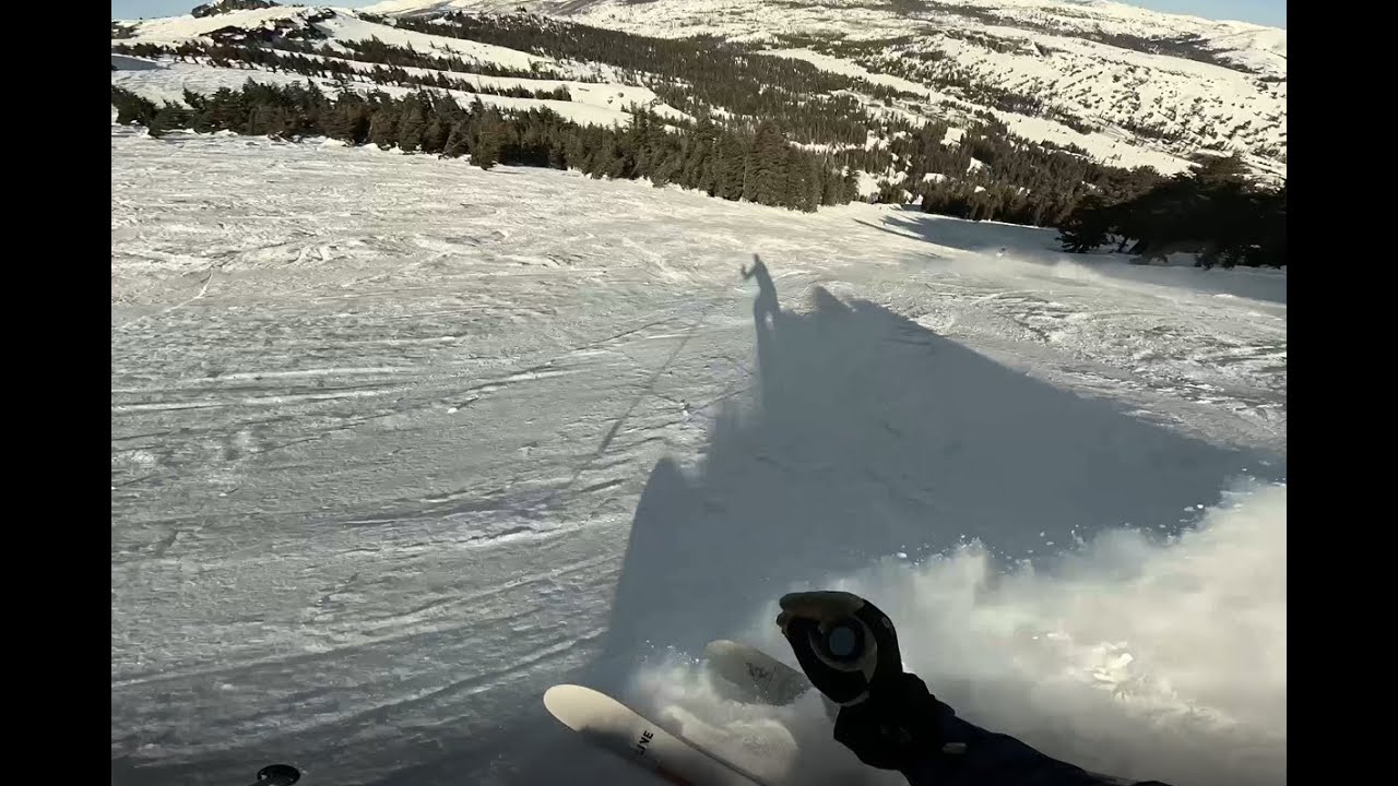 Kirkwood, Chair 6 Groomed Terrain: Skiing Sentinel to Squirrel Ridge off Cornice Express