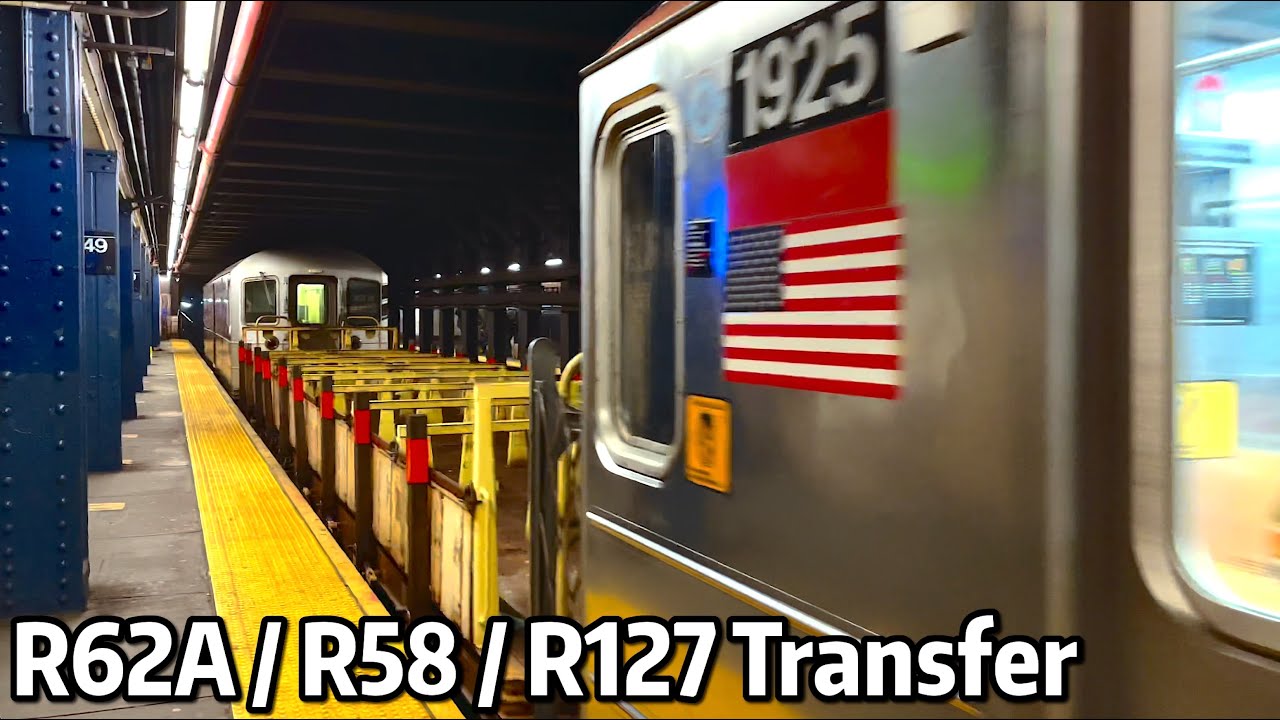⁴ᴷ⁶⁰ R62A/R58 Refuse Flatcar/R127 Transfer Passing 149th Street-Grand Concourse