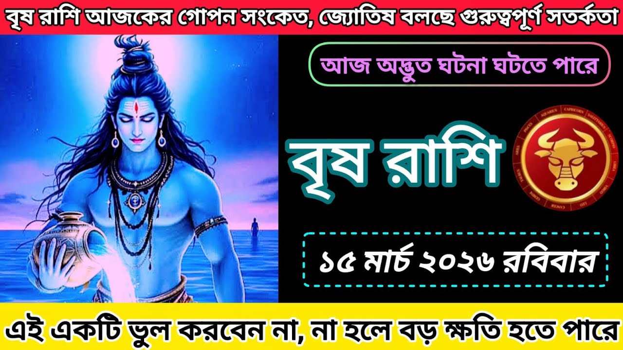 বৃষ রাশির ♒জন্য আজকের গোপন সংকেত জ্যোতিষ বলছে গুরুত্বপূর্ণ সতর্কতা