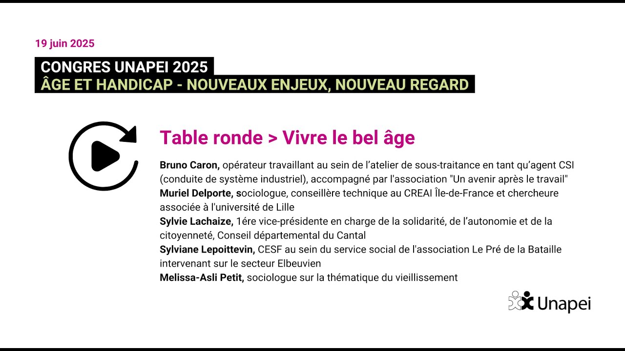 [Congrès 2025] Table ronde : vivre le bel âge