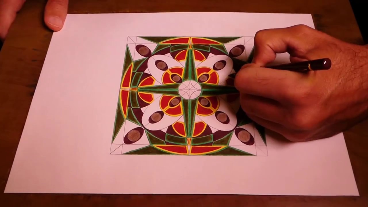Drawing Geometric Mandala With Color | Argaman Style