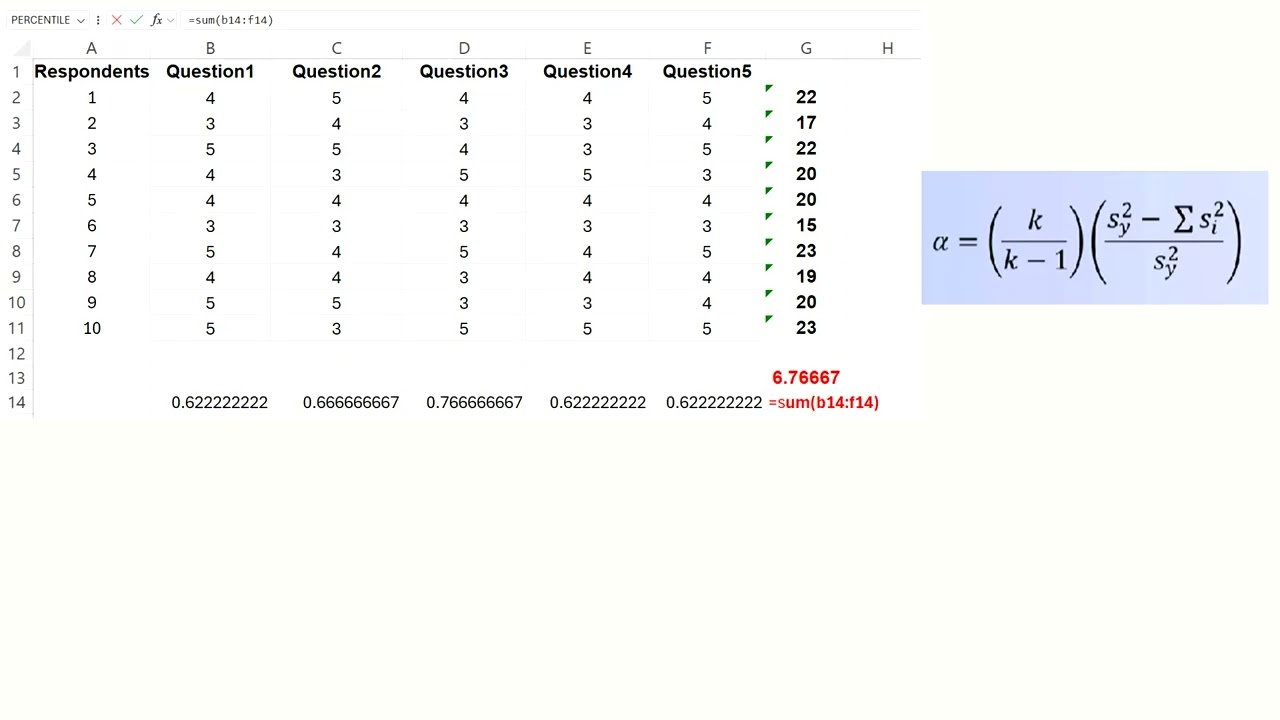 How to Compute Cronbach’s Alpha Using Excel