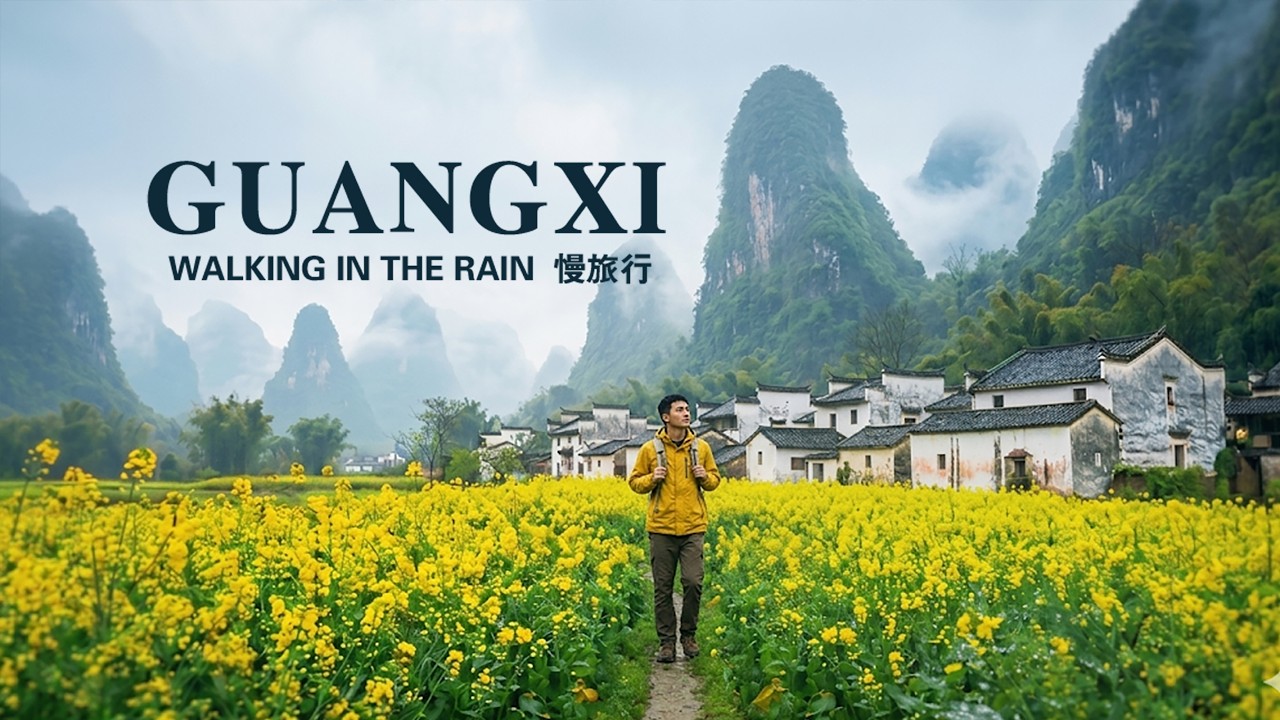 Rainy Walk in Rural Guangxi Countryside | China Travel Vlog