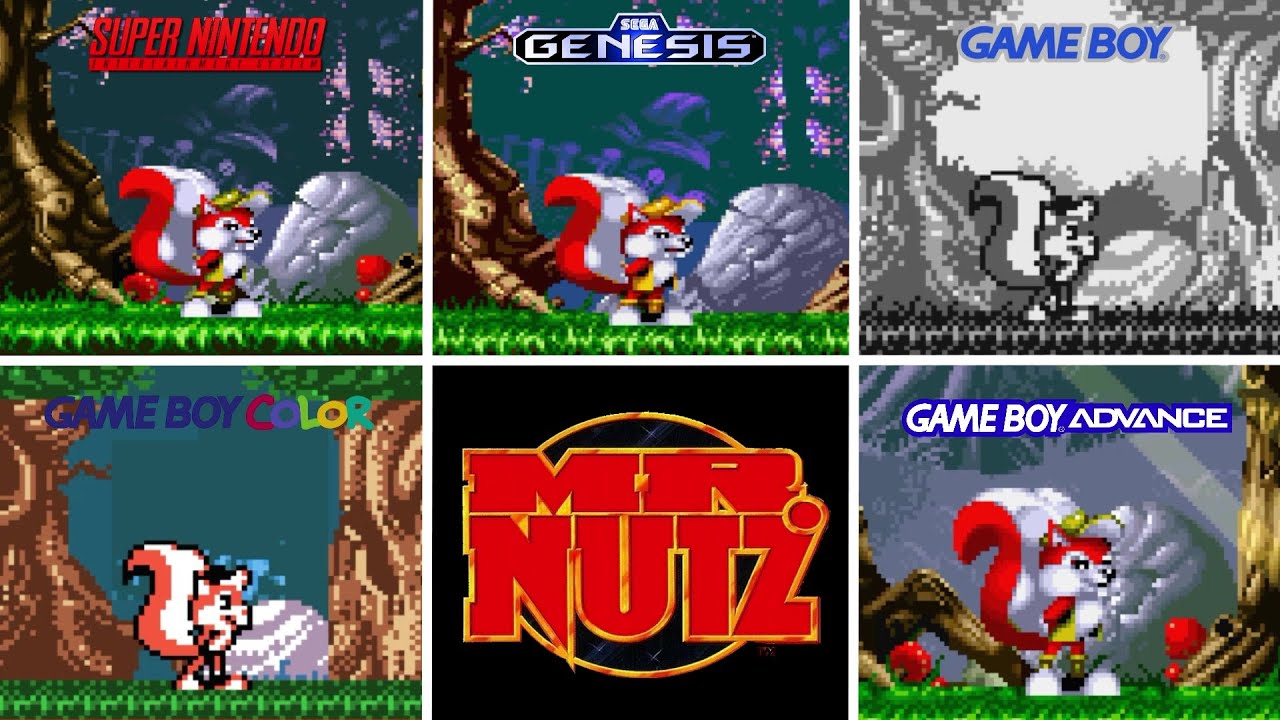 Mr. Nutz [1993] SNES vs Genesis vs GB vs GBC vs GBA (Version Comparison)