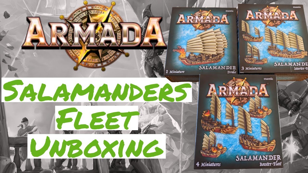 Kings of War Armada Salamander Fleet unboxing showcase Mantic Games