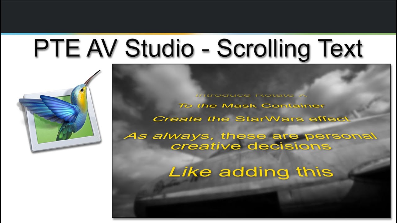 137 - 5 Minute Video - PTE AV Studio -  Scrolling Text