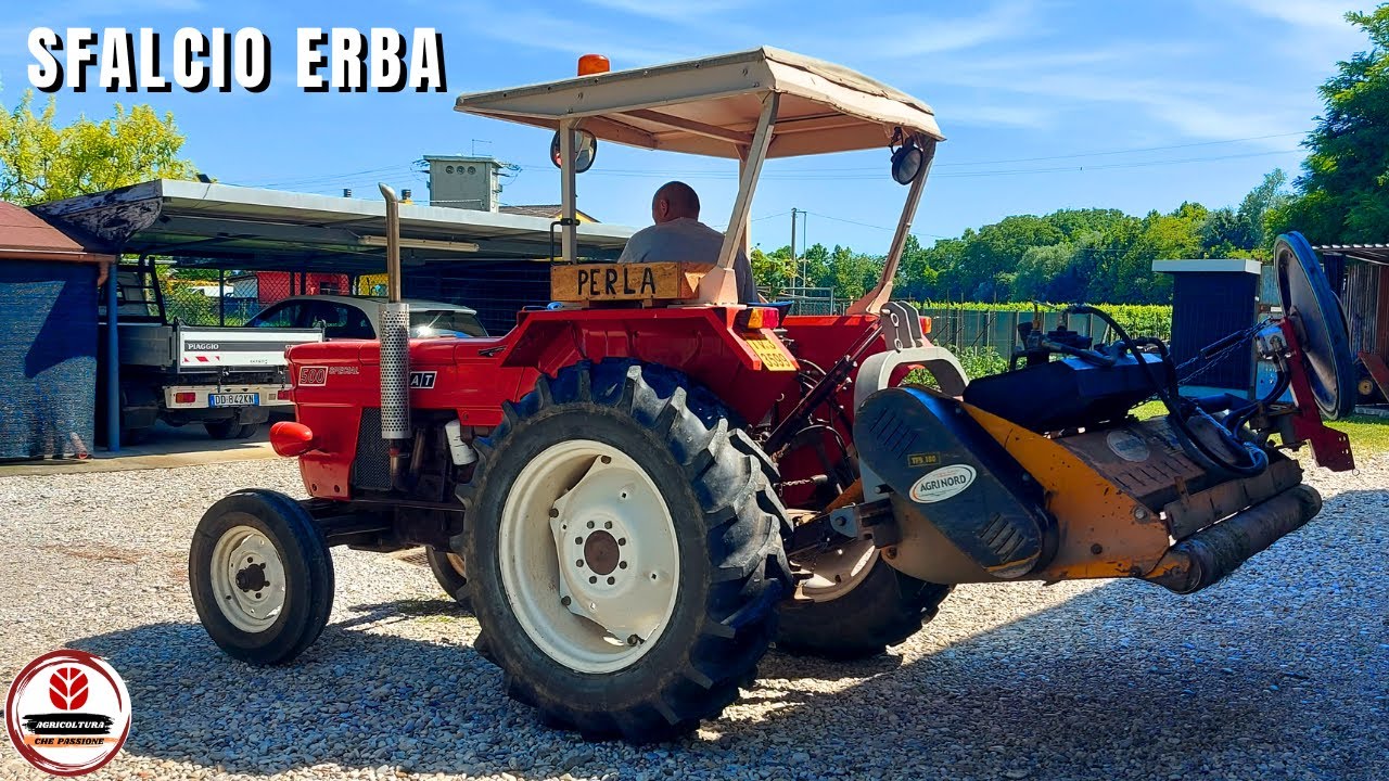 COME TAGLIARE L'ERBA | TRATTORE FIAT CON TRINCIA