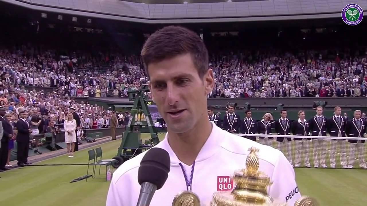 Champion Novak Djokovic's on-court interview