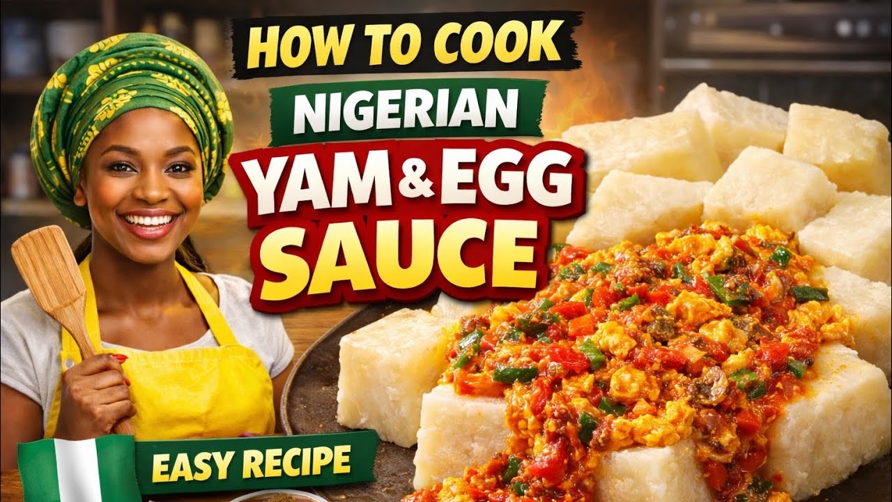 Как приготовить дома вкусное нигерийское блюдо из вареного ямса и яичного соуса с различными вида...