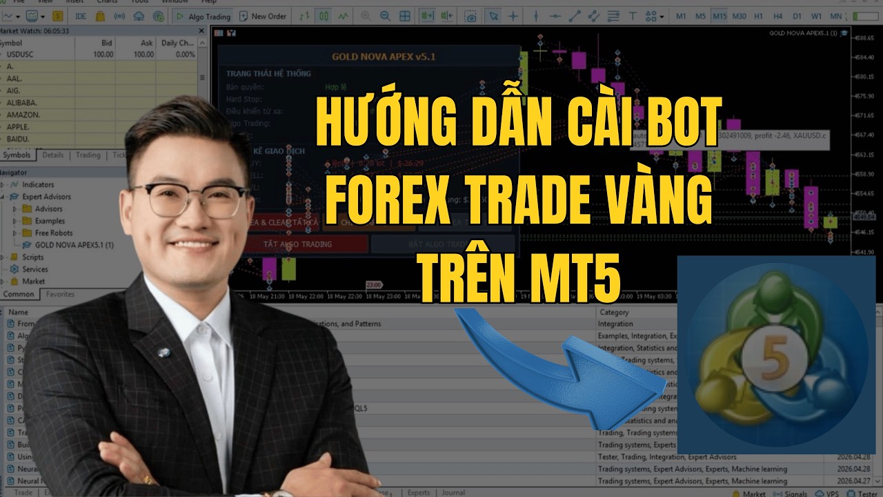C&aacute;ch Setup Bot Trade Forex Vốn 1000$ Chạy 24/7 An To&agrave;n - Bot Trade XAUUSD #forex #tradeforex #mt5