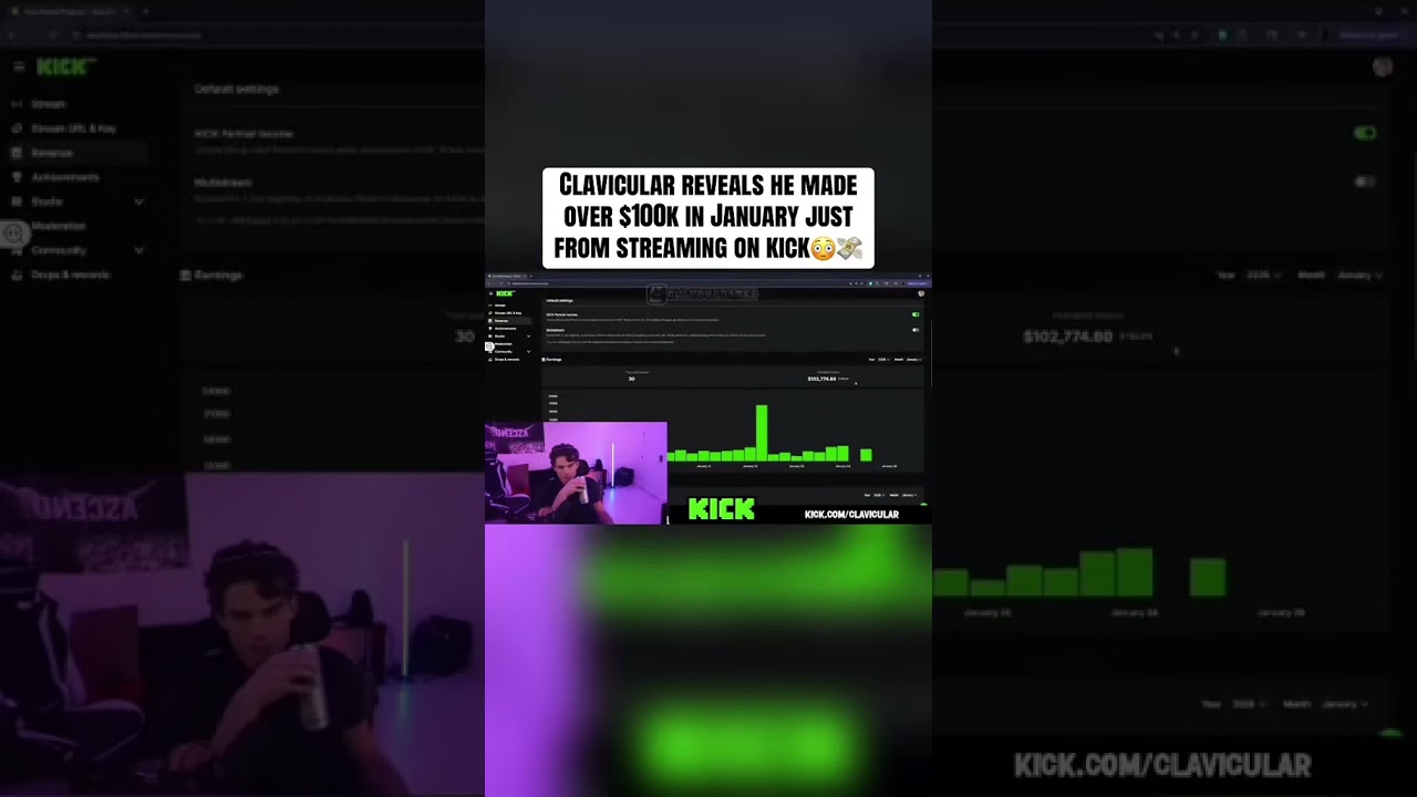 CLAV MADE OVER $100k in a MONTH FROM KICK 😳👀 #streamerclips #kickstreaming #clavicular