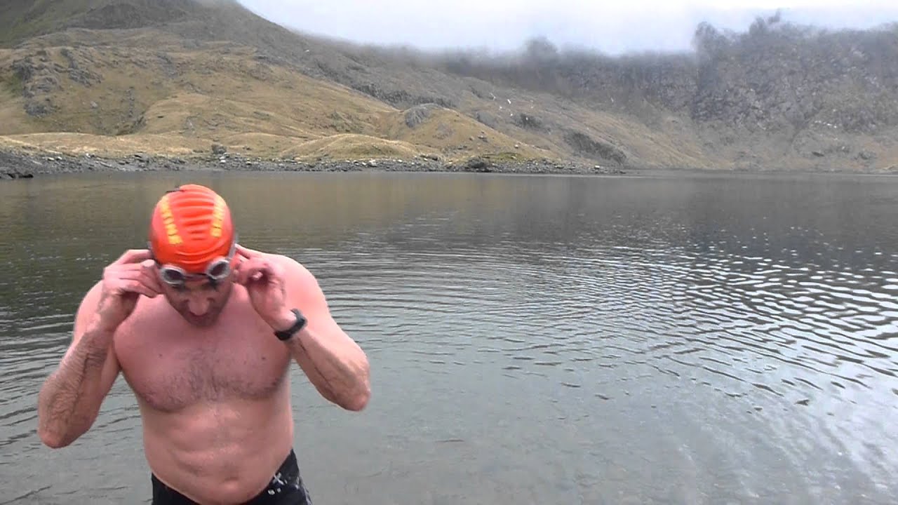 Swimming Llyn Llydaw in March 2012  x 7 of 7