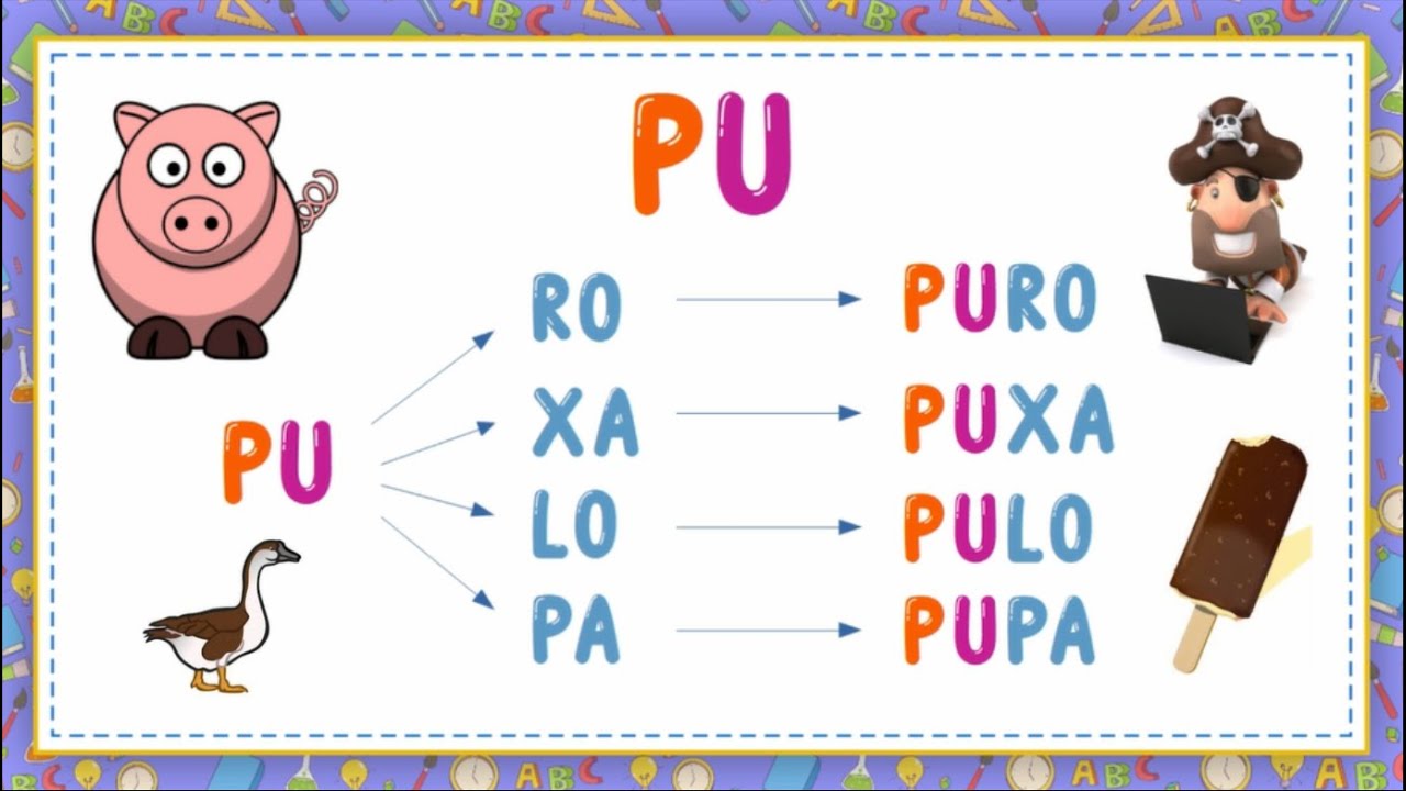 Família silábica do P / PA PE PI PO PU  / Aprender a ler e escrever - Vila Educativa
