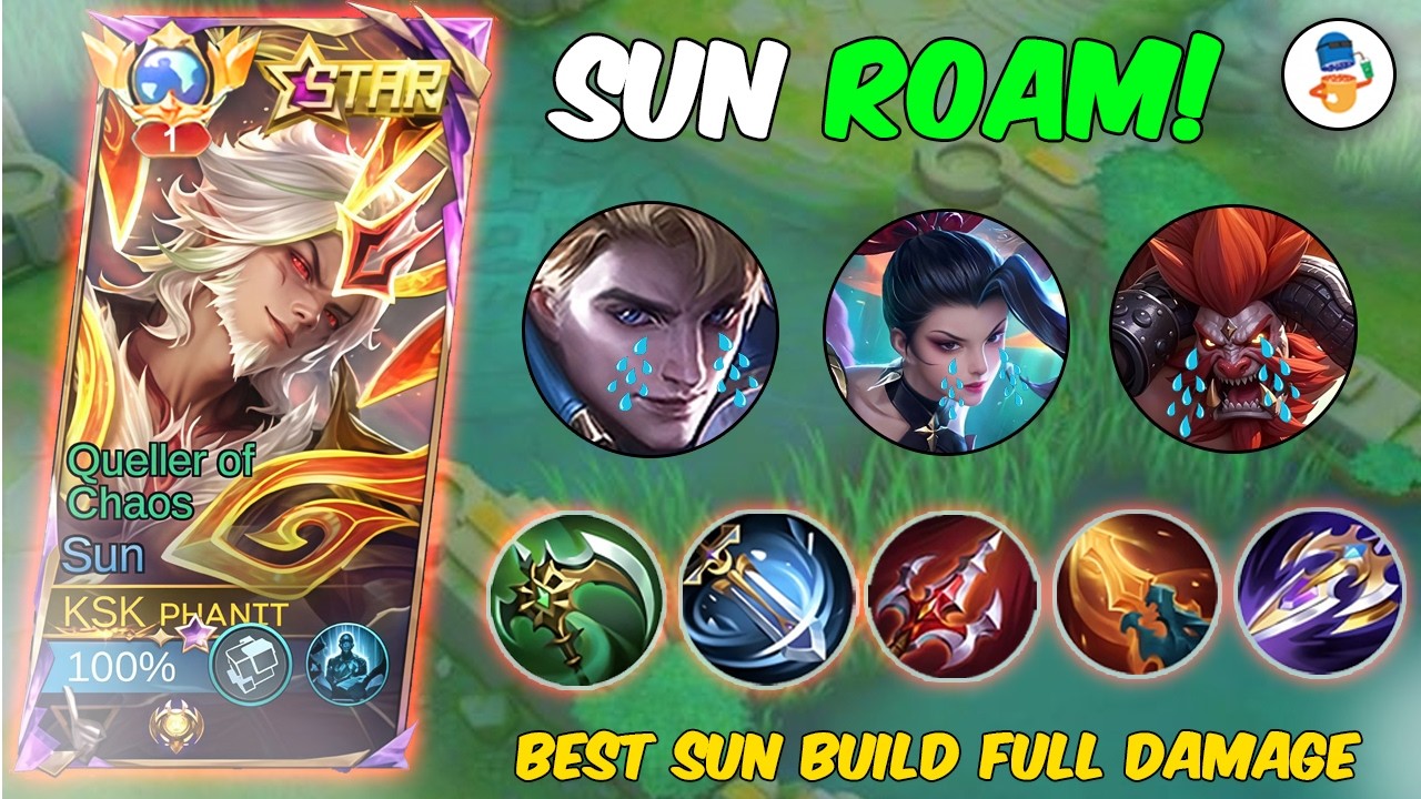 SUN ROAM 😱 SEASON 40 FULL DAMAGE EPIC COMEBACK - TOP ONE BUILD SUN ~ MOBILE LEGENDS