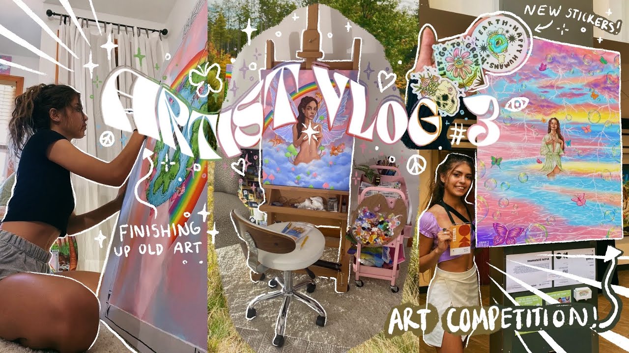 WHAT IT’S *ACTUALLY* LIKE BEING A FULL TIME ARTIST + SMALL BUSINESS OWNER 🧚🏼🌙🌸 | Art Vlog No.3