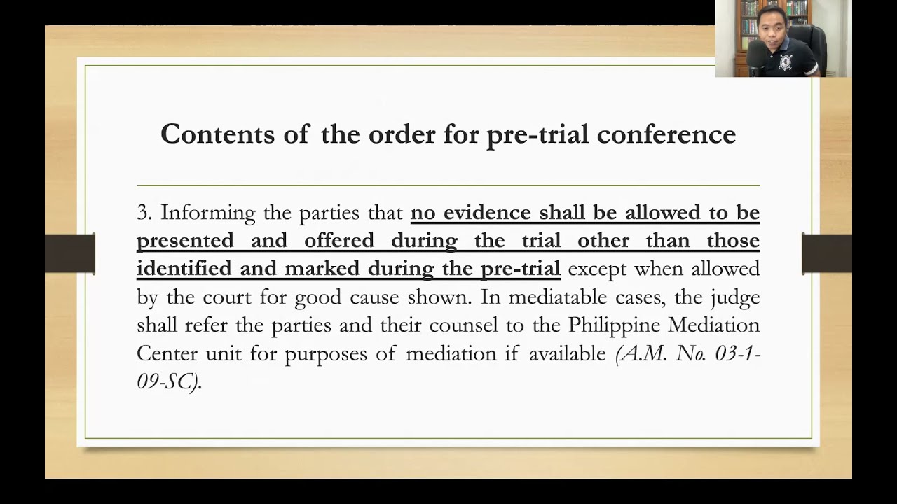 Part 12 Pre-trial Conference