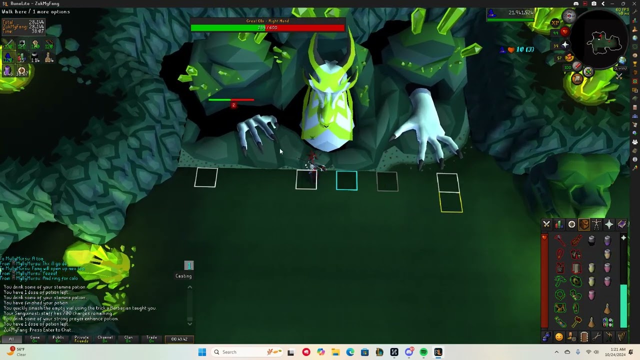 Solo Olm 3:0 Mage hand 1:0 Melee hand example kill
