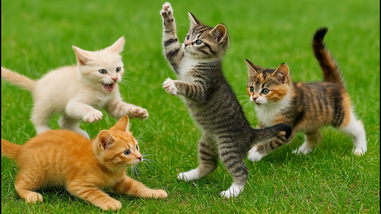 😻🌿 Adorable Kittens Playing on the Grass &ndash; Cute Cat Moments & Relaxing Meows