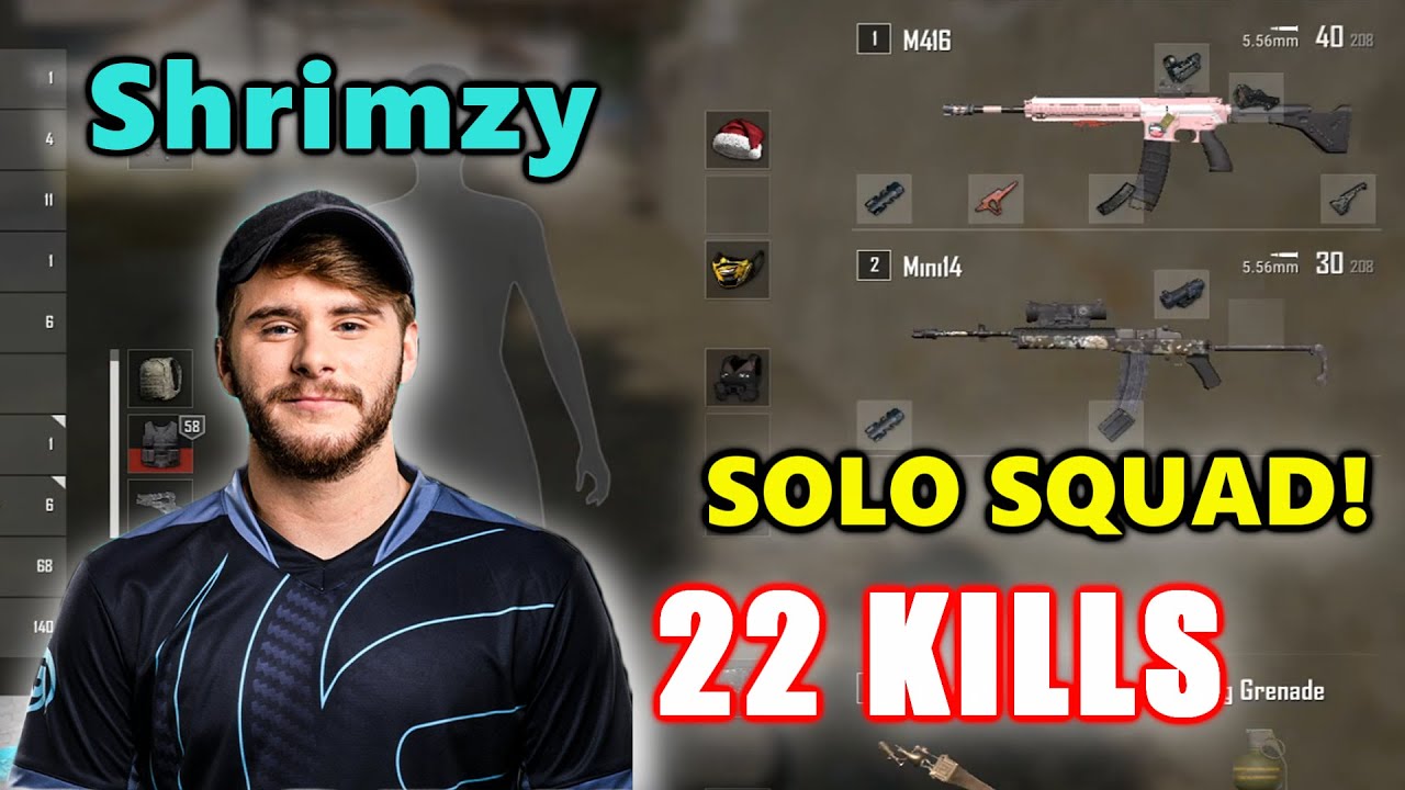 Soniqs Shrimzy - 22 KILLS - M416 + Mini14 - SOLO SQUAD! - PUBG