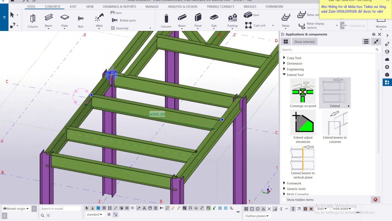 [Tekla Structures] Extend Tool