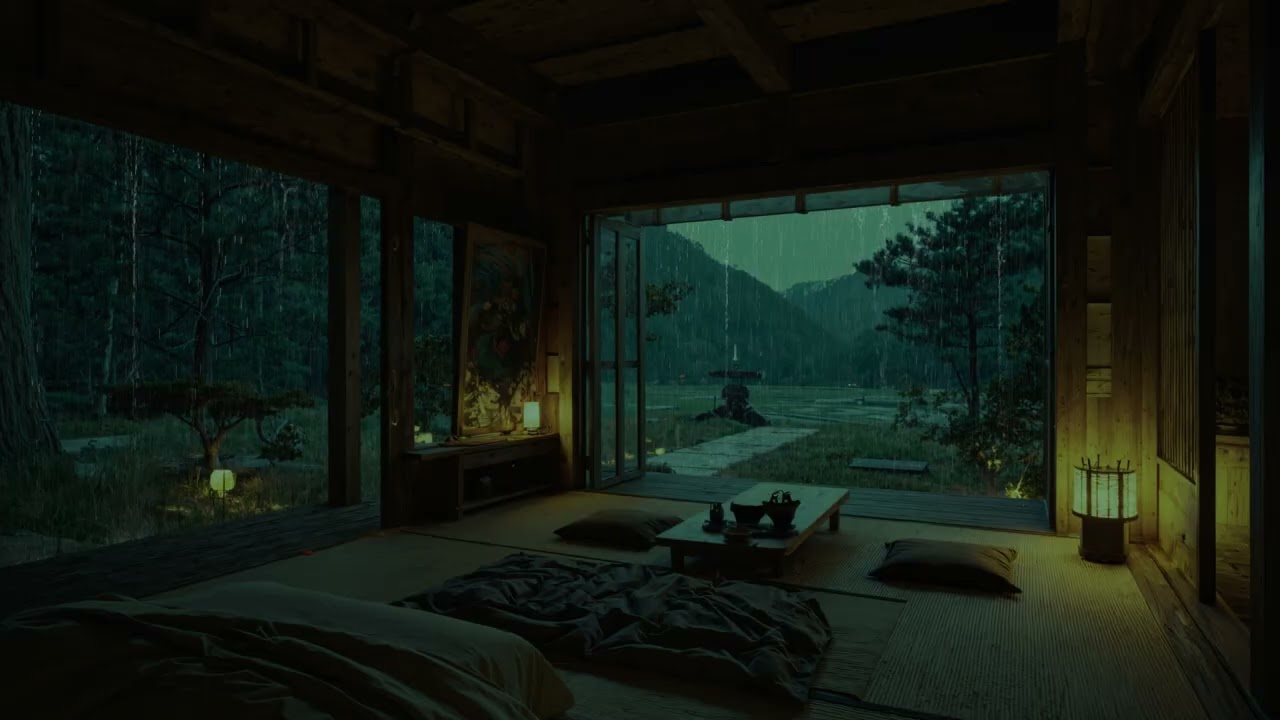 Sleep Peacefully with Real Night Rain | Warm Natural Rain for Deep Relaxation 🌧️🌙