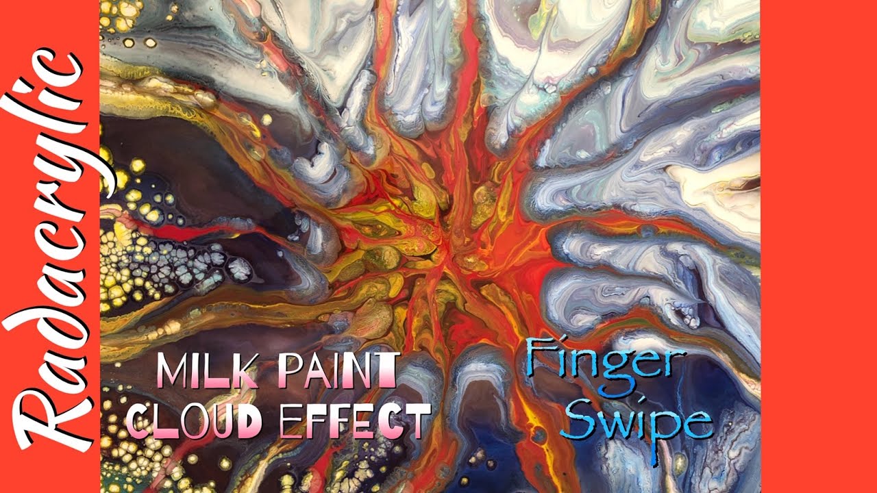 Acrylic Painting cloud effect with FolkArt milk paint and finger swipe on a 16” x 20” canvas