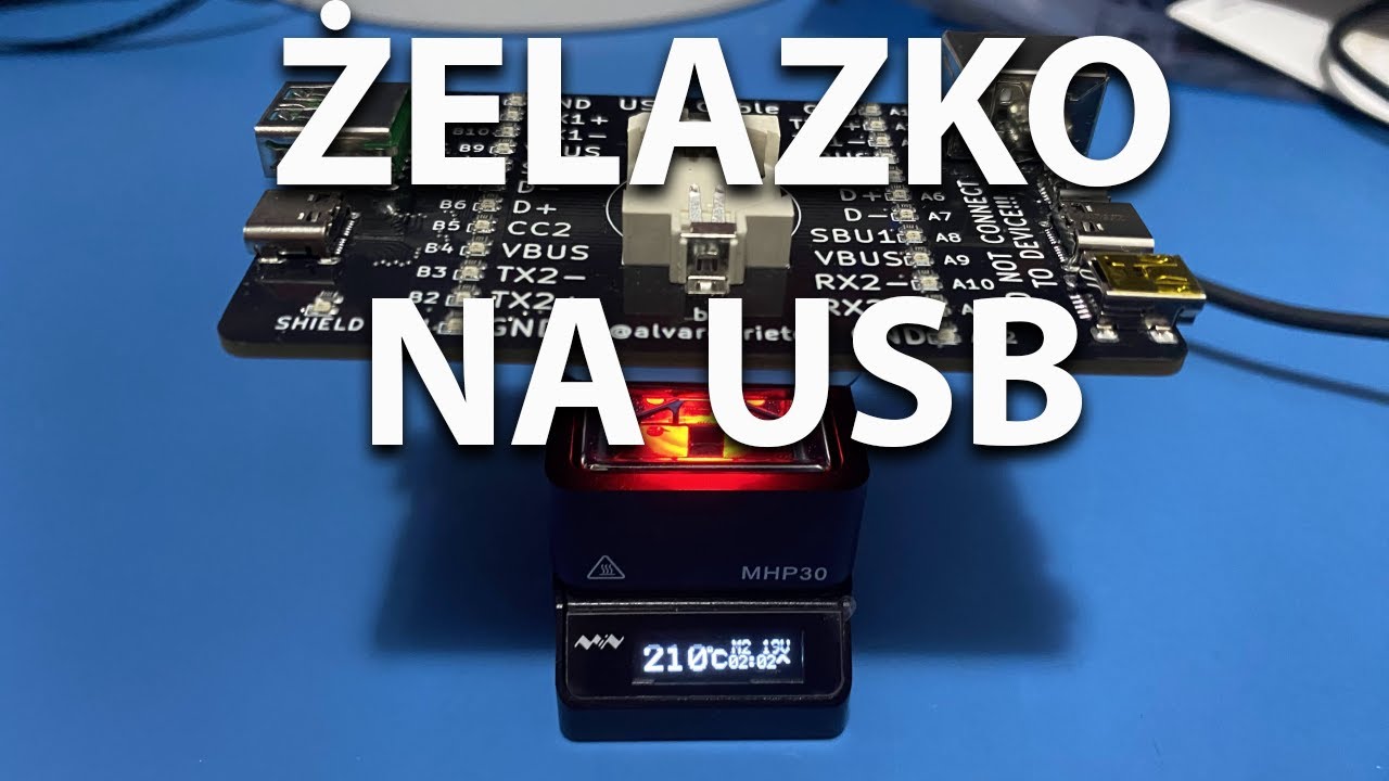 Lutuję płytkę testera kabli USB żelazkiem na... USB