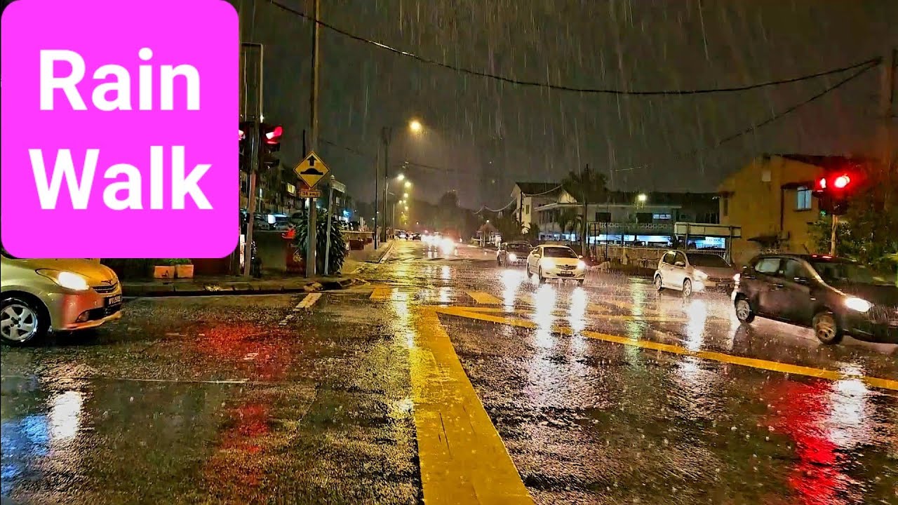 Walking in the Rain (Vid-88) to Taman Bukit Ria in Kuala Lumpur, Malaysia.