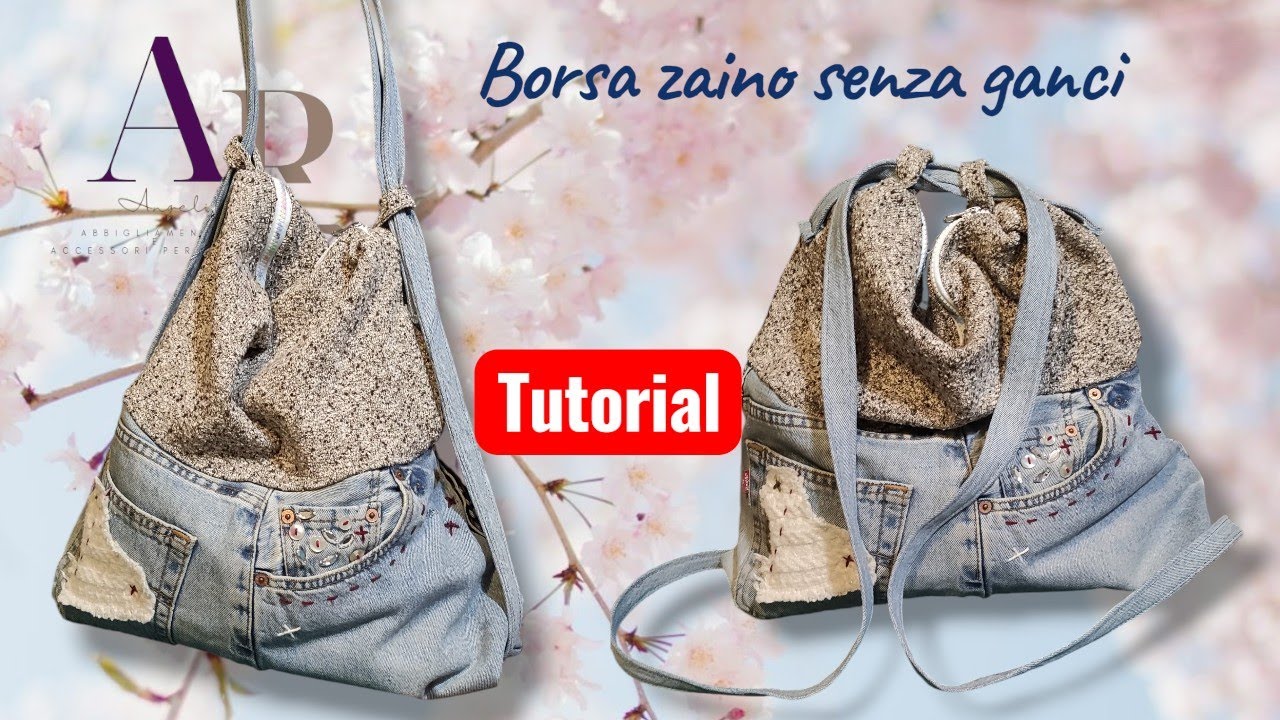 DIY - Borsa zaino senza ganci riciclo jeans usati
