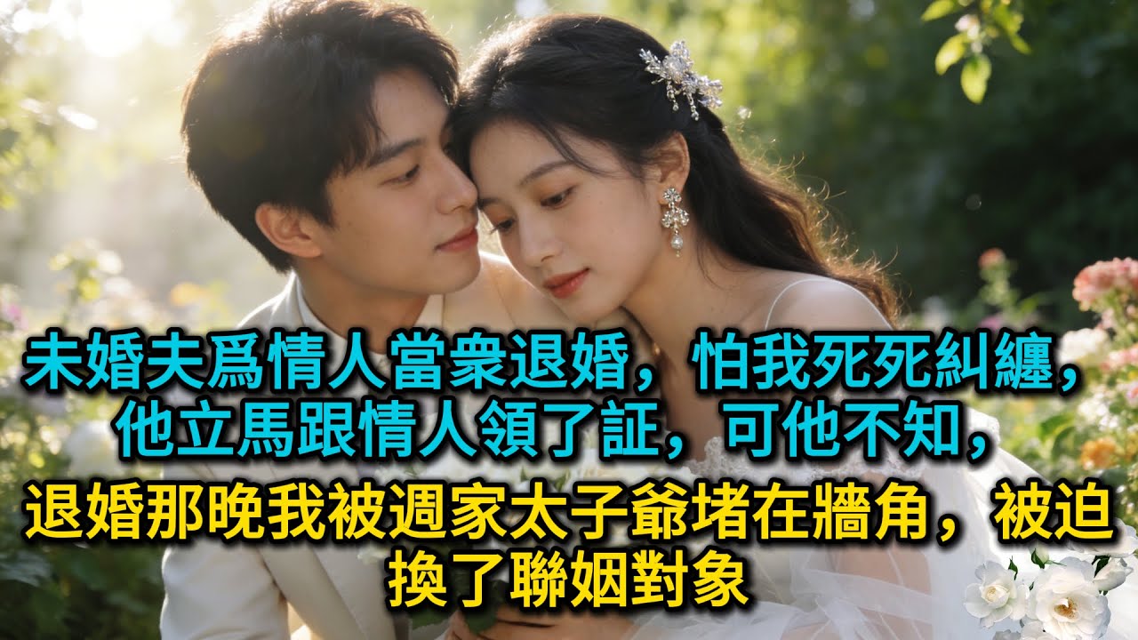 【完結】未婚夫爲情人當衆退婚，怕我死死糾纏，他立馬跟情人領了証，可他不知，退婚那晚我被週家太子爺堵在牆角，被迫換了聯姻對象#為人處世 #生活經驗 #情感故事 #故事 #小說 #戀愛 #情感 #婚姻