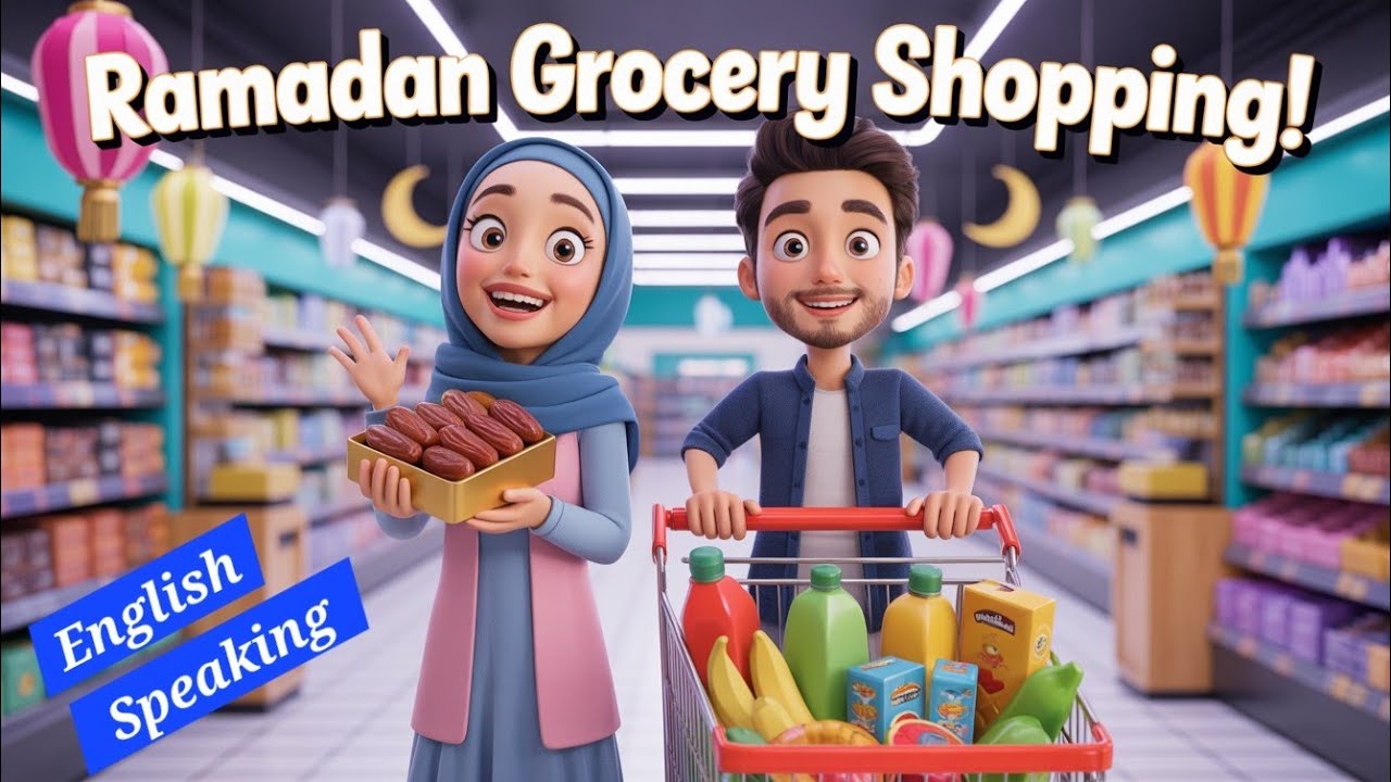 Ramadan Grocery Shopping! | English Conversation Practice for Beginners