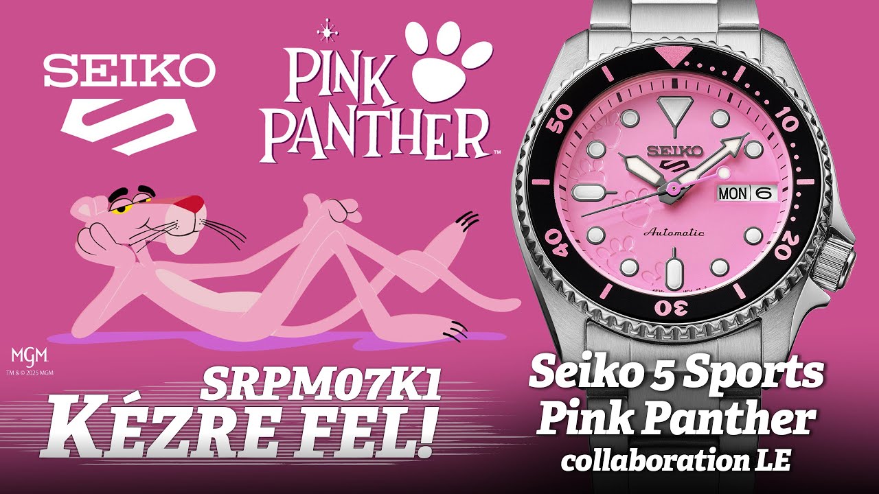 Kézre fel! Seiko 5 Sports Pink Panther collaboration Limited Edition SRPM07K1